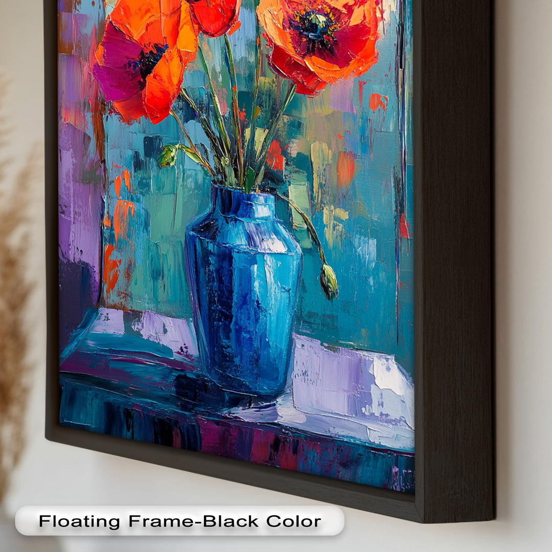 Crimson Blooms – Poppy Flower Oil Painting