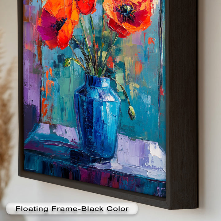 Crimson Blooms – Poppy Flower Oil Painting