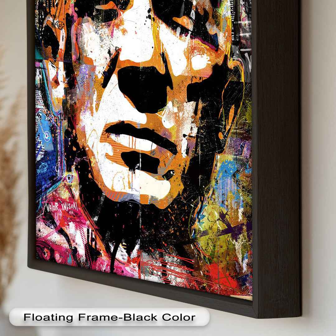Abstract Urban Face Portrait Wall Art – Pop Art Oil Painting