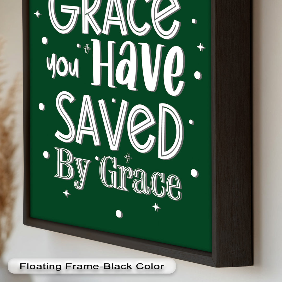 Saved by Grace – Christian Bible Verse Oil Painting