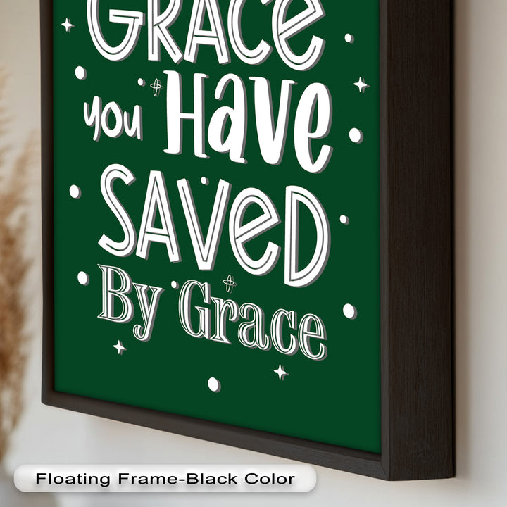 Saved by Grace – Christian Bible Verse Oil Painting