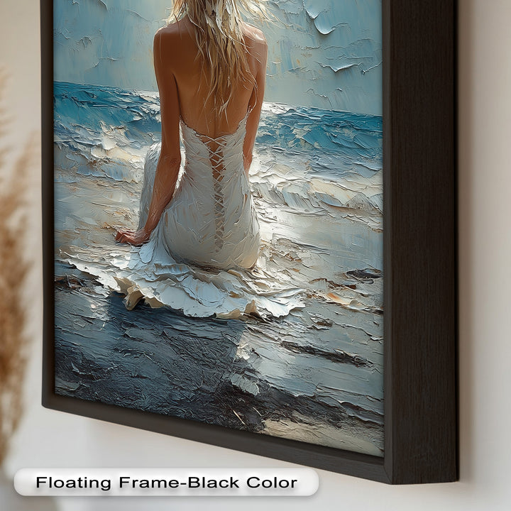 Whispers of the Tide – Serene Ocean Abstract Oil Painting