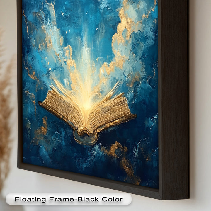 Illuminated Bible with Dove - Christian Oil Painting