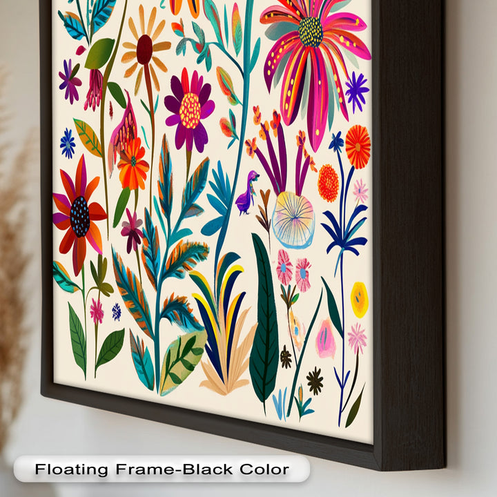 Wild Bloom Symphony – Vibrant Botanical Oil Painting
