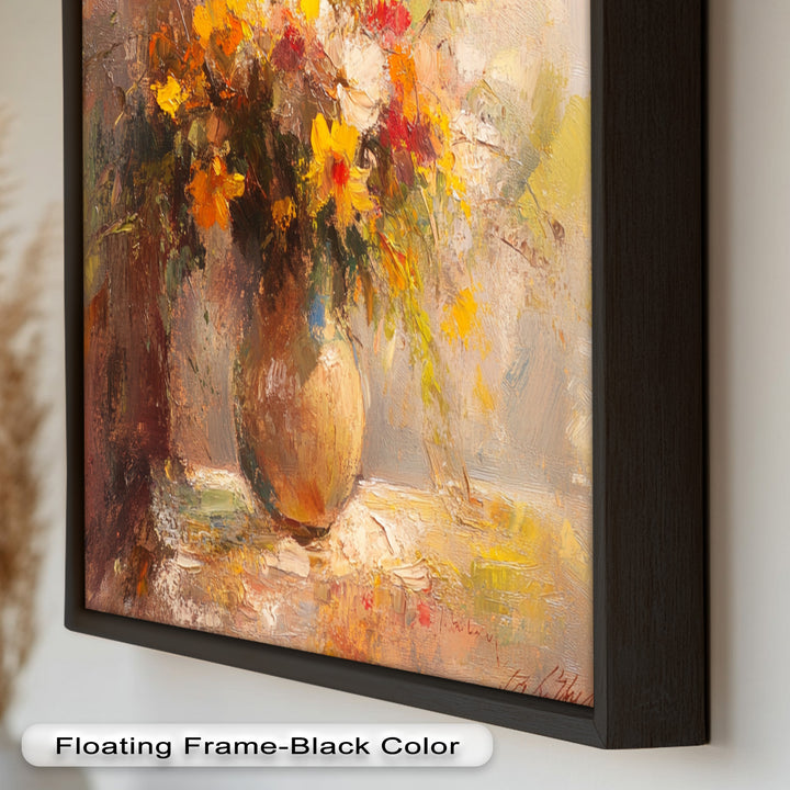 Sunlit Harmony – Vibrant Wildflower Still Life Flower Oil Painting
