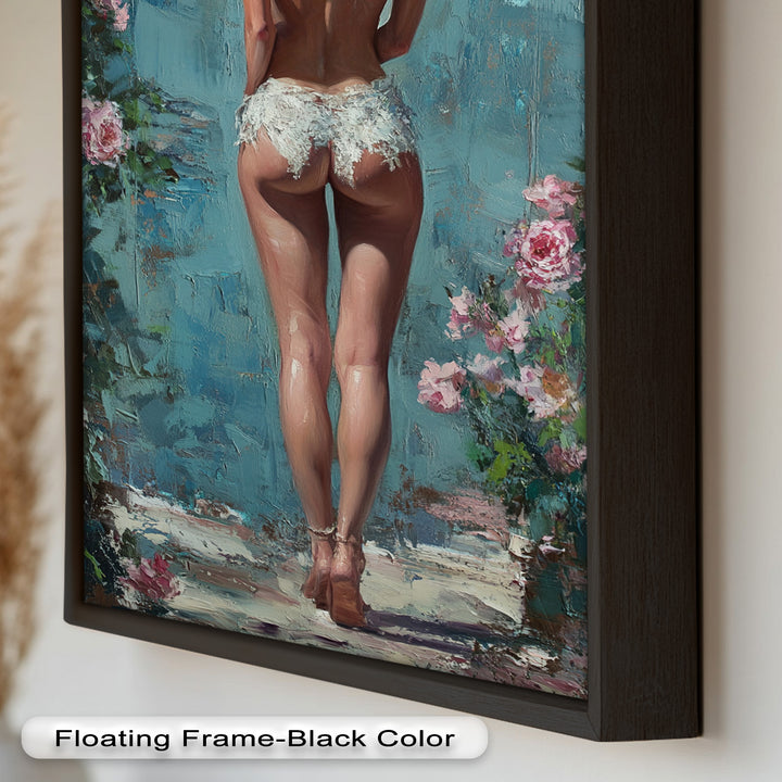 Garden Muse – Romantic Floral Nude Oil Painting