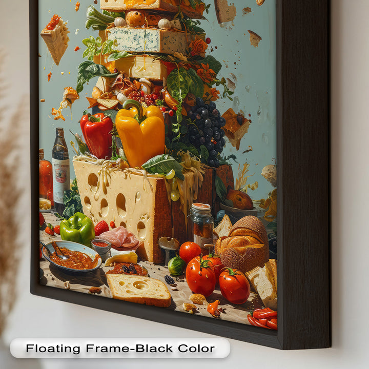Cheese Tower Symphony – Explosives Gourmet-Fantasy-Food-Gemälde