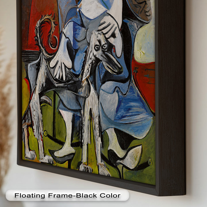 Loyal Companion – Picasso Style Woman with Dog Oil Painting