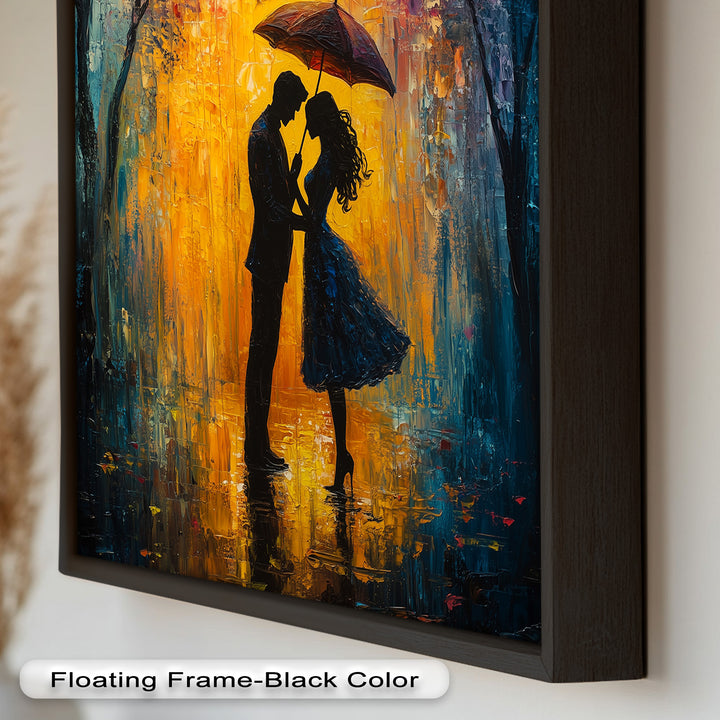 Lovers Under Autumn Glow – Romantic Couple Oil Painting