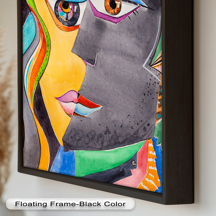 Dual Visions – Vibrant Abstract Faces Picasso Oil Painting