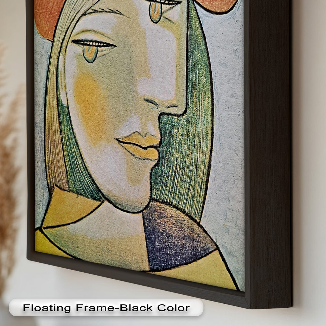 Soft Gaze of Solitude – Abstract Female Portrait Picasso Oil Painting