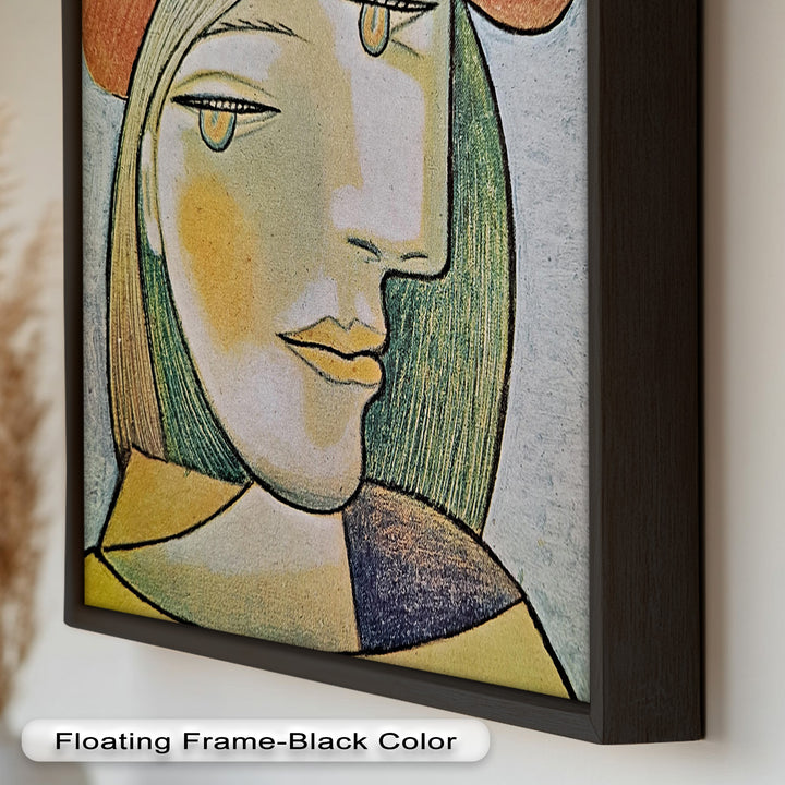 Soft Gaze of Solitude – Abstract Female Portrait Picasso Oil Painting