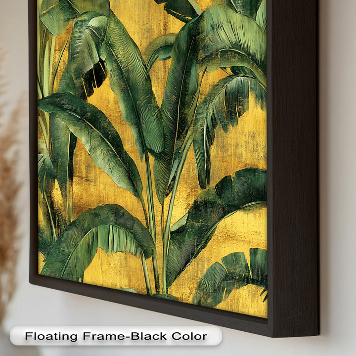 Goldenes Bananenblatt – Tropisches botanisches Ölgemälde