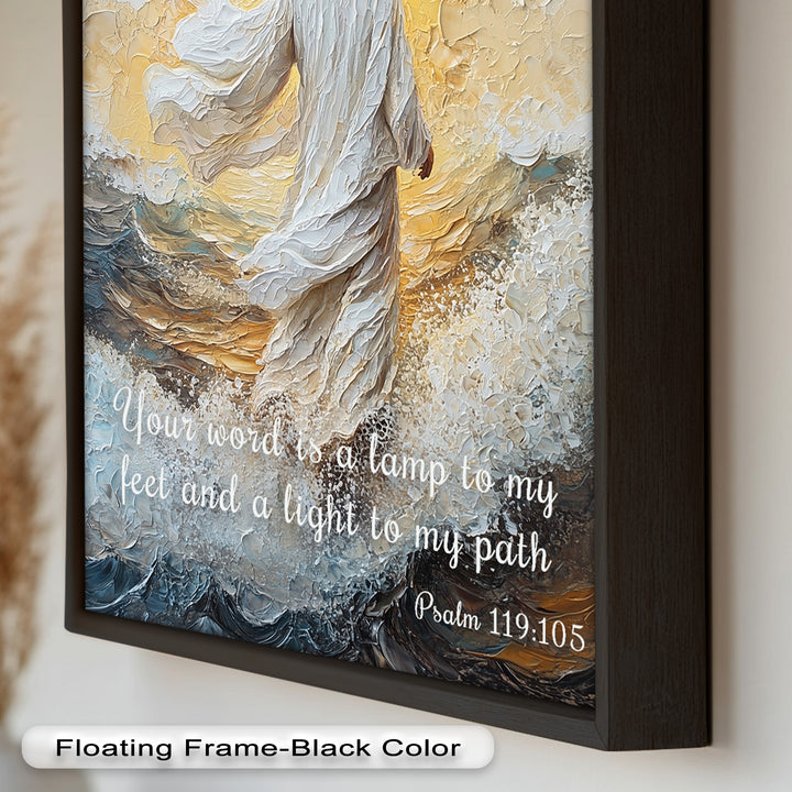 Psalm 119:105 – Your Word is a Lamp Bible Verse Oil Painting