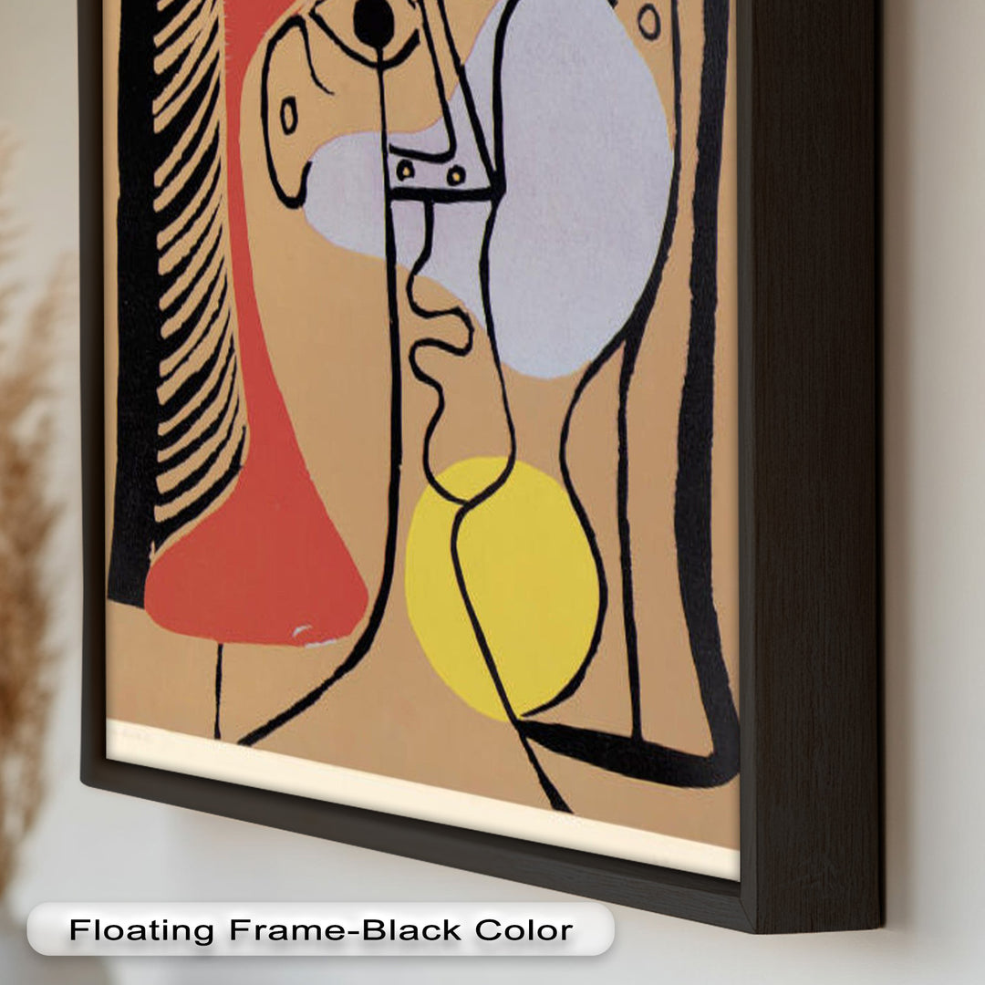 Fragmented Gaze – Minimalist Cubist Portrait Picasso Oil Painting