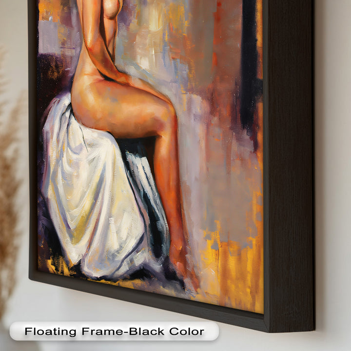 Poised in Silence – Figurative Nude Abstract Oil Painting