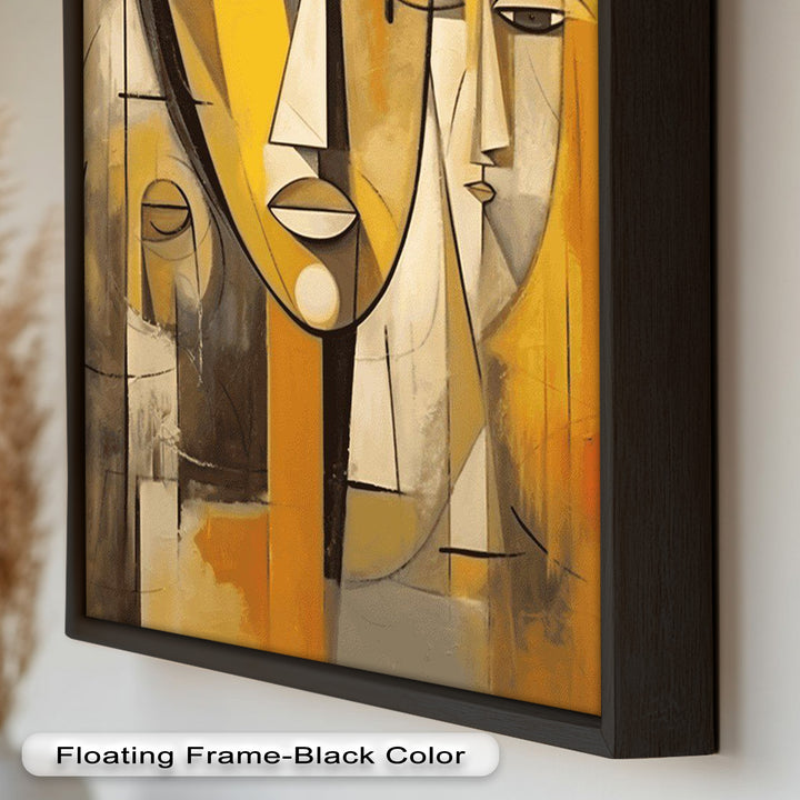 Amber Contours – Abstract Portrait Series in Picasso Oil Painting