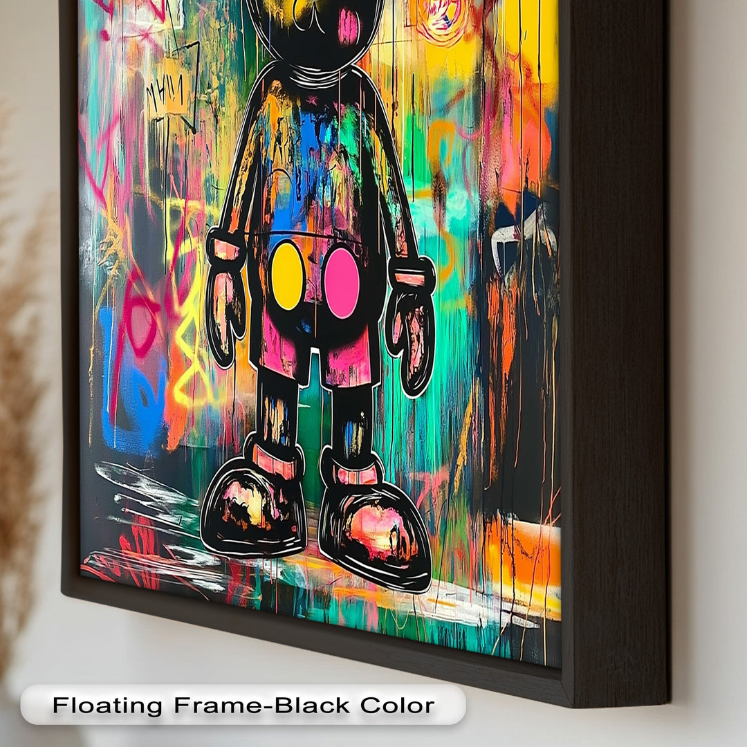 Crowned Chaos – Neon Royal KAWS Oil Painting