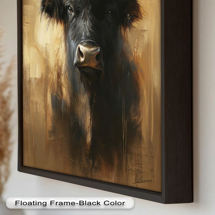 Bull in Amber Tones - Animal Oil Painting