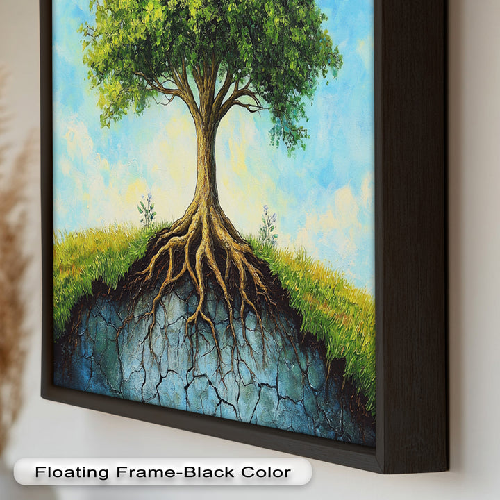 Firmly Planted – Tree of Faith with Roots Oil Painting