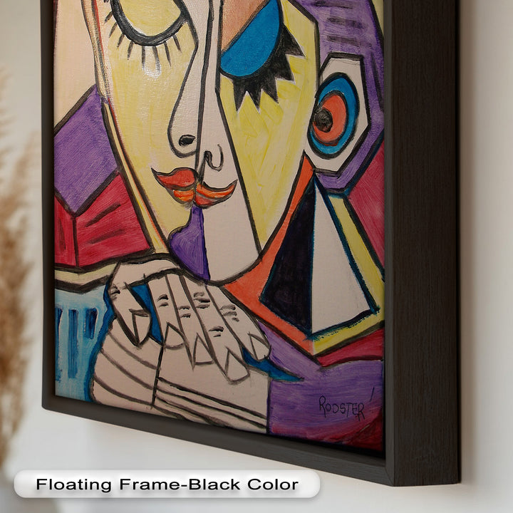 Unified Gaze – Dual Expression Abstract Picasso Oil Painting
