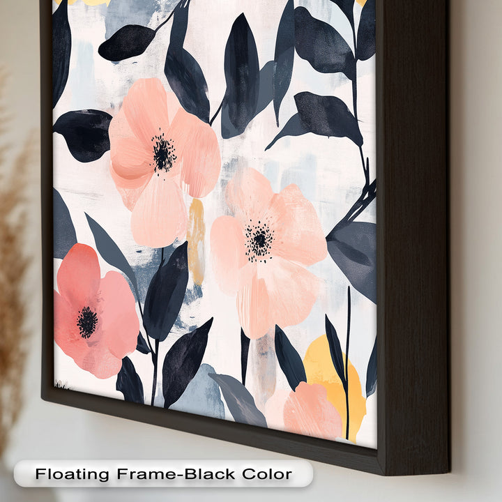 Soft Harmony – Peach and Mustard Floral Oil Painting