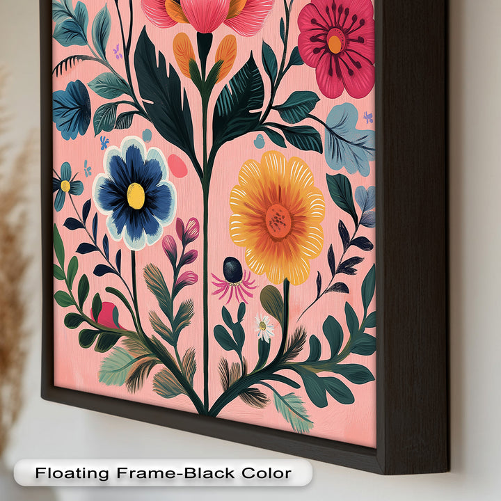 Blossom Carnival – Whimsical Boho Flower Oil Painting