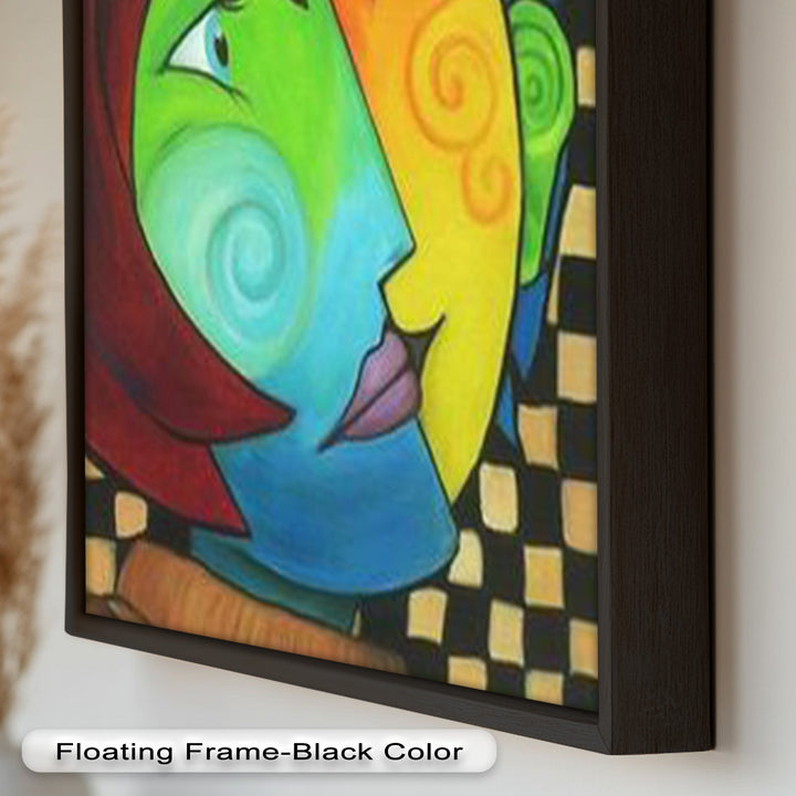 Colorful Duality – Surreal Portrait Fusion in Picasso Oil Painting