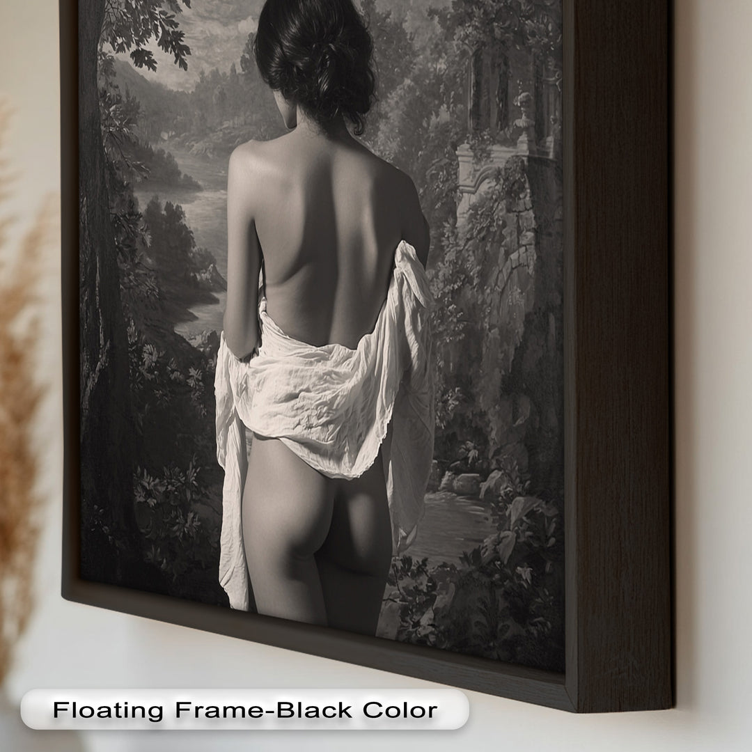 Silent Reverie – Classical Nude in Monochrome Oil Painting