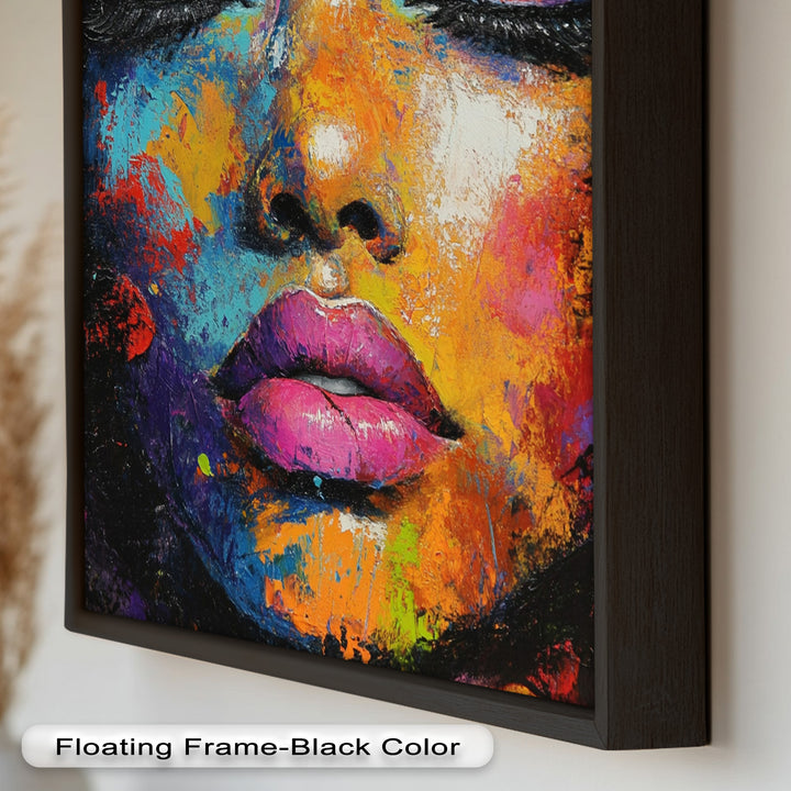 Chromatic Reverie – Bold Female Portrait in Abstract Oil Painting