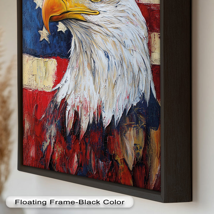 Amerikanischer Weißkopfseeadler Portrait - Patriotisches Ölgemälde