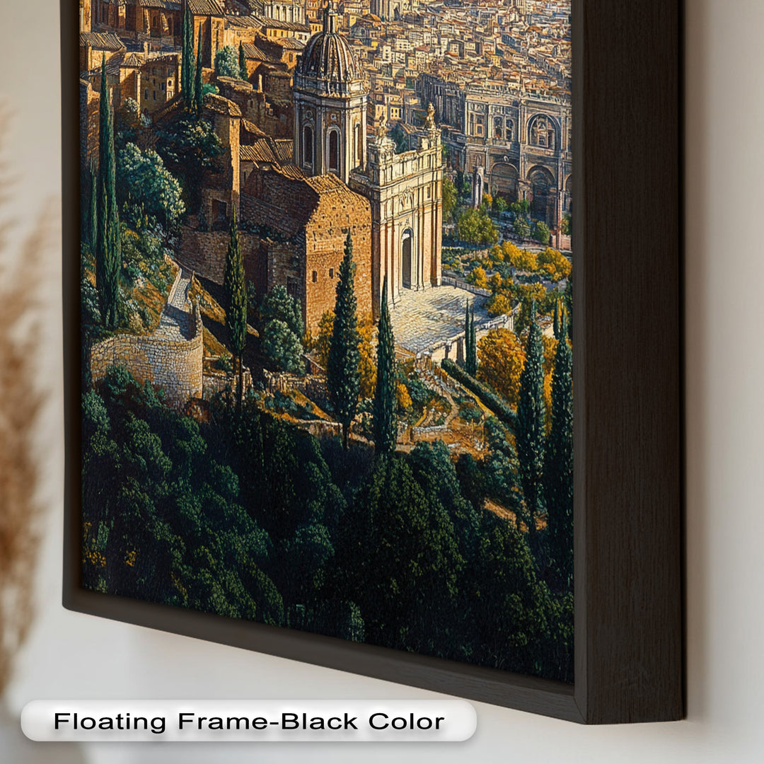 Sunlit Heights of Rome – Classical Cityscape Renaissance Oil Painting