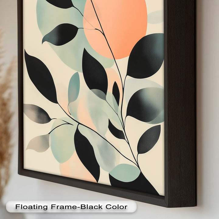 Blush Eclipse – Minimalist Botanical Silhouette Oil Painting