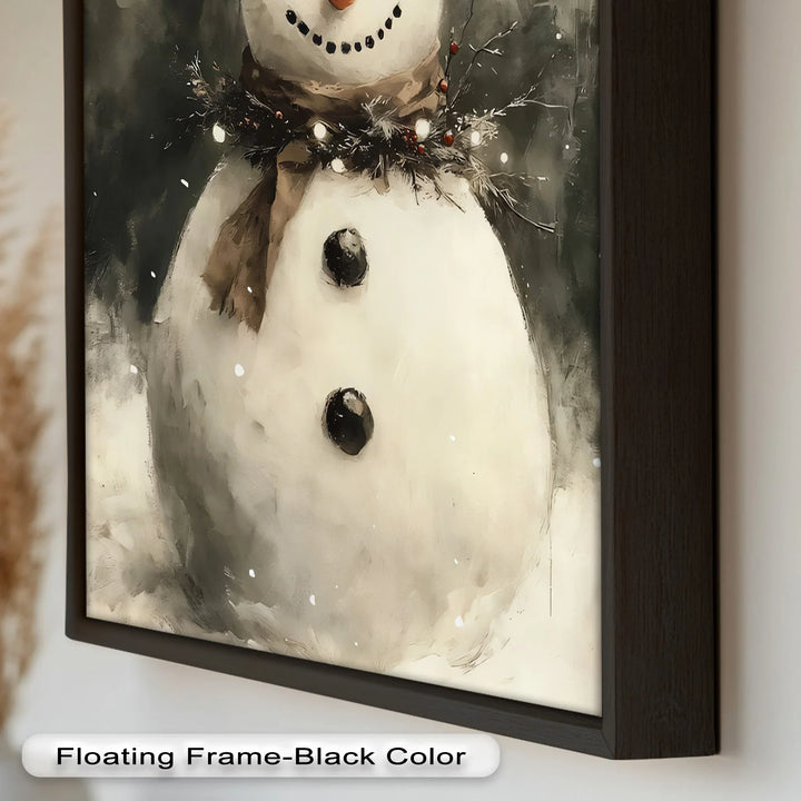 Frosty Cheer – Snowman in Winter Wonderland Oil Painting - MyPhotoStation