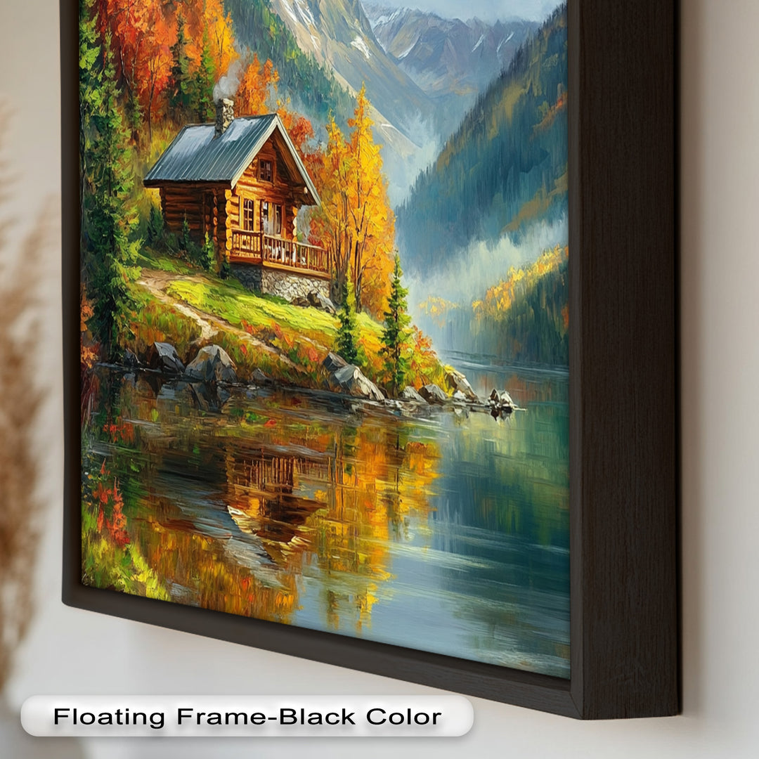 Herbst-Retreat – Berghütte am Lake Hudson River Ölgemälde