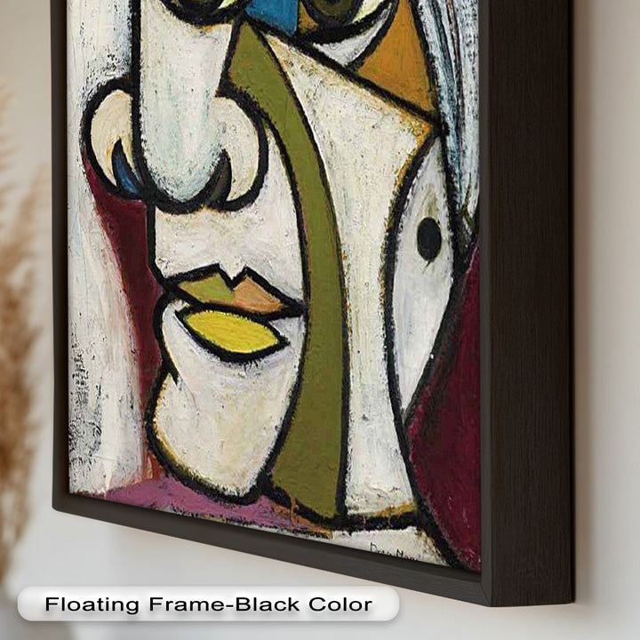 Bold Gaze – Geometric Abstract Portrait Picasso Oil Painting