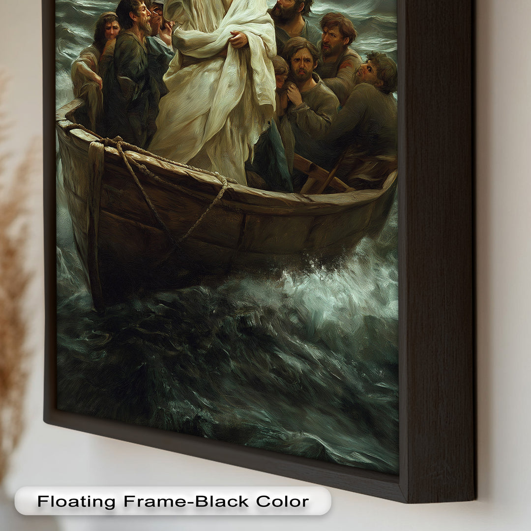 Jesus Calming the Storm Wall Art – Religious Oil Painting
