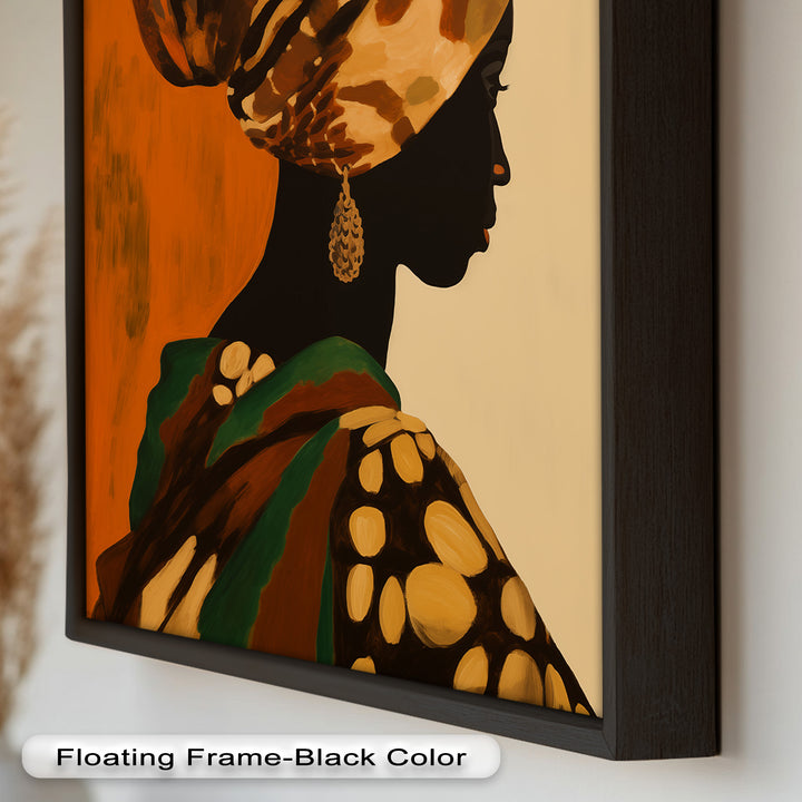 Afrikanische Frauenporträtkunst – Gerahmtes Ölgemälde
