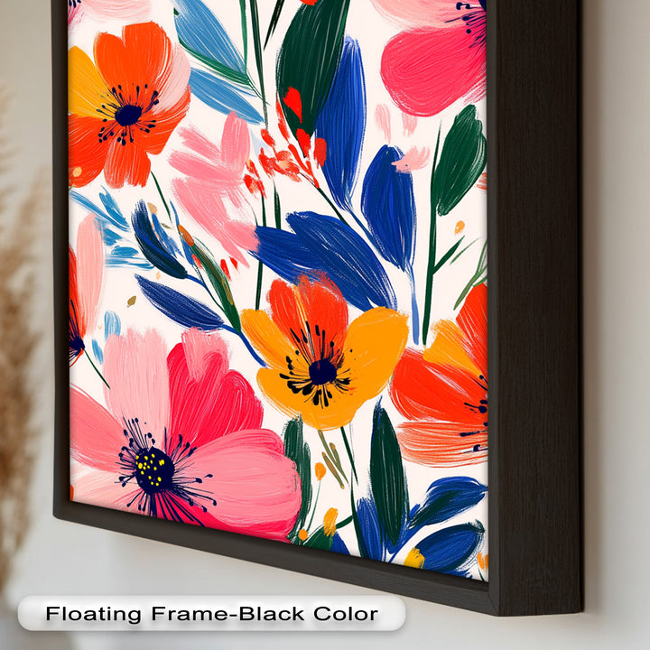 Joyful Bloom Burst – Lebendiges abstraktes Blumenölgemälde