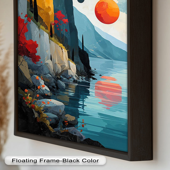 Celestial Cliffs – Surreal Coastal Landscape Picasso Oil Painting