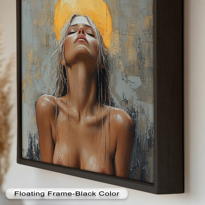 Haloed Grace – Ethereal Nude Portrait Oil Painting