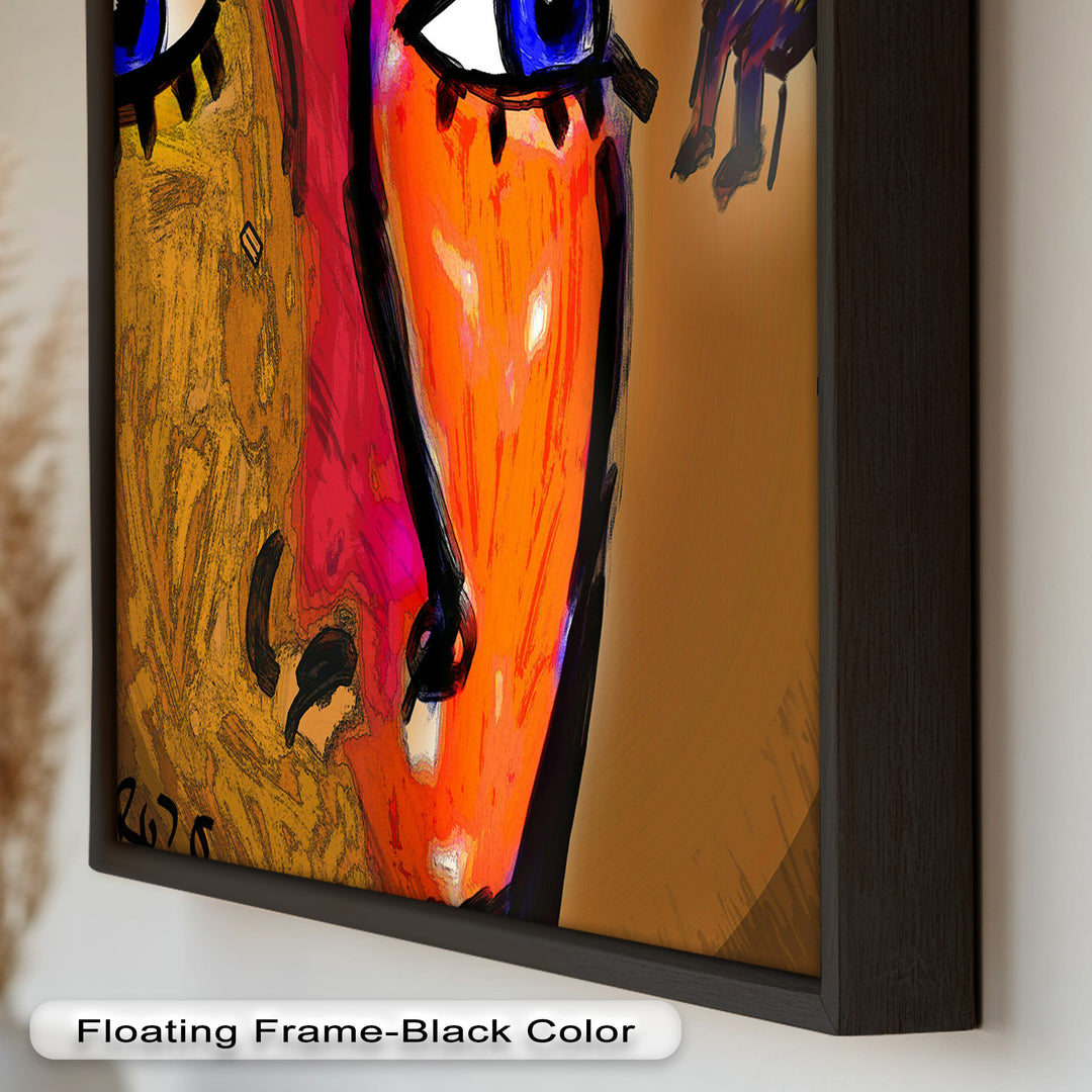 Vivid Gaze – Abstract Expressionist Portrait Oil Painting