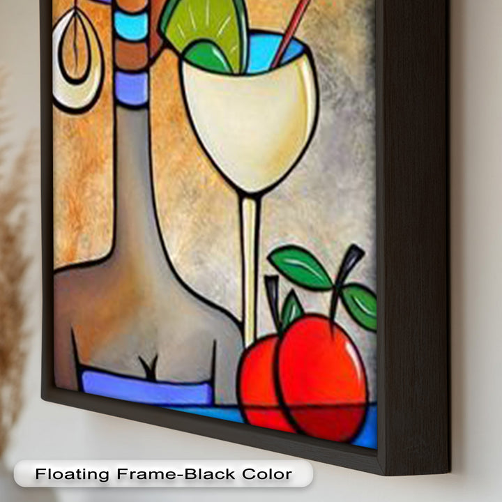 Tropical Gaze – Lebendiges Cocktail Muse Picasso Ölgemälde
