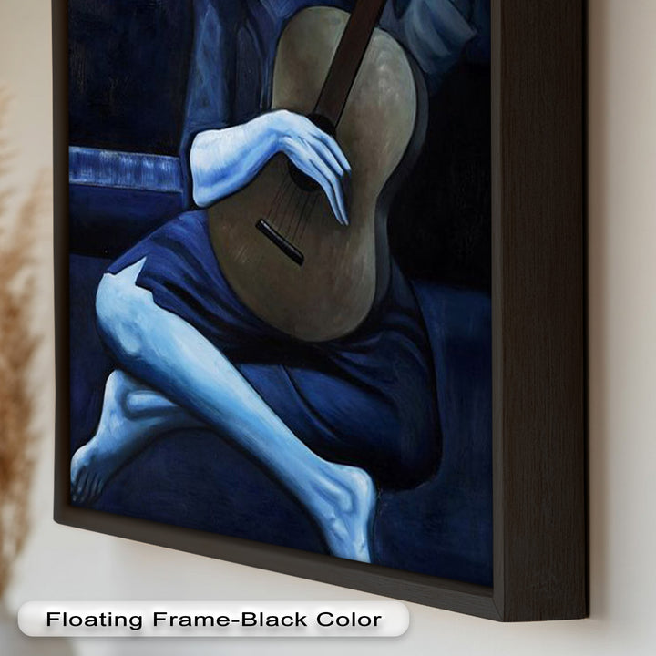 Melancholy Strings – Blue Period-Inspired Guitarist Oil Painting