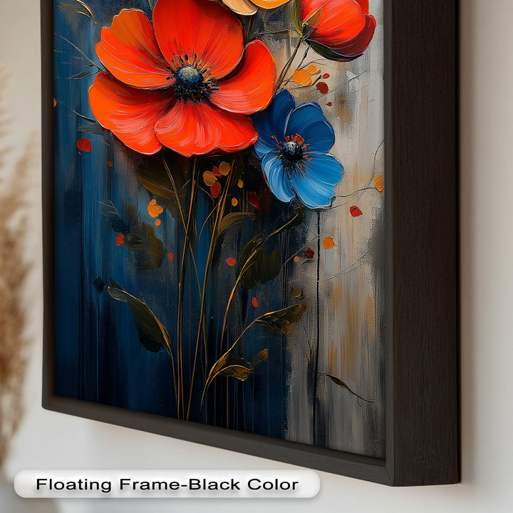 Colorburst Petals – Bold Poppy Bouquet Flower Oil Painting