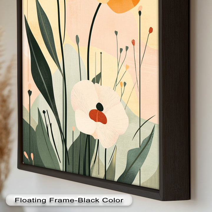 Sonnengeküsstes Trio – Minimalistisches florales Ölgemälde