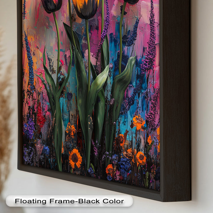 Colorful Tulip Garden - Flower Oil Painting