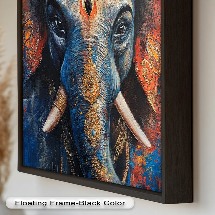 Lord Ganesha Wandkunst – Religiöses Ölgemälde