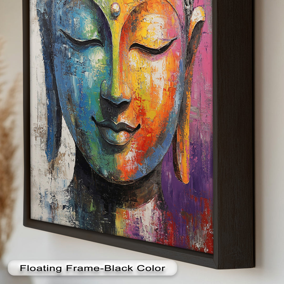 Colorful Buddha Wall Art – Religious Oil Painting