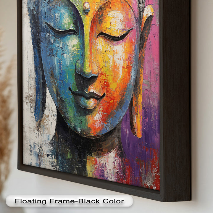 Colorful Buddha Wall Art – Religious Oil Painting
